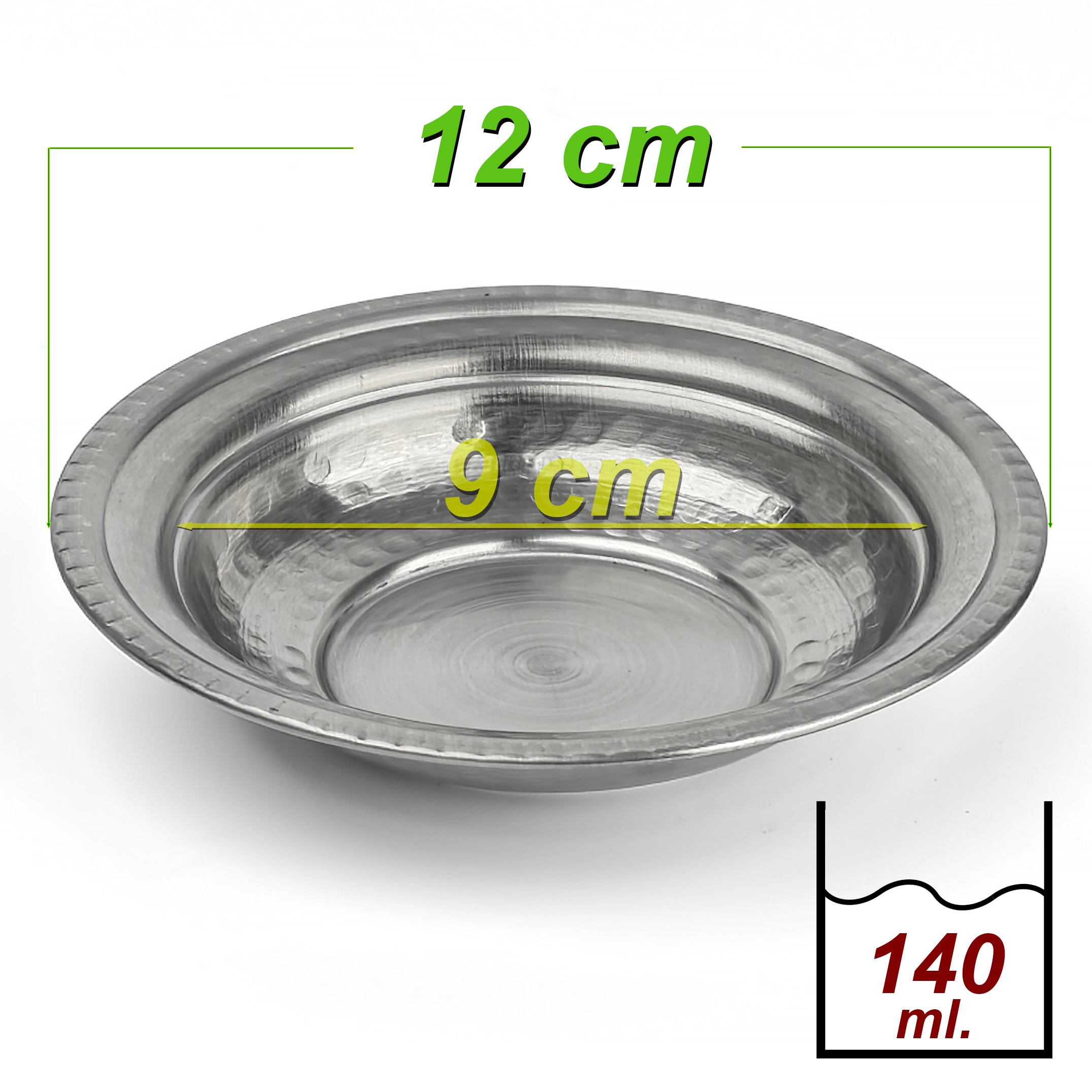 12 cm Krom Çelik Kahvaltılık ve Meze Kasesi 140 ml | Çerezlik, Sosluk, Sunum Kasesi -KASE129