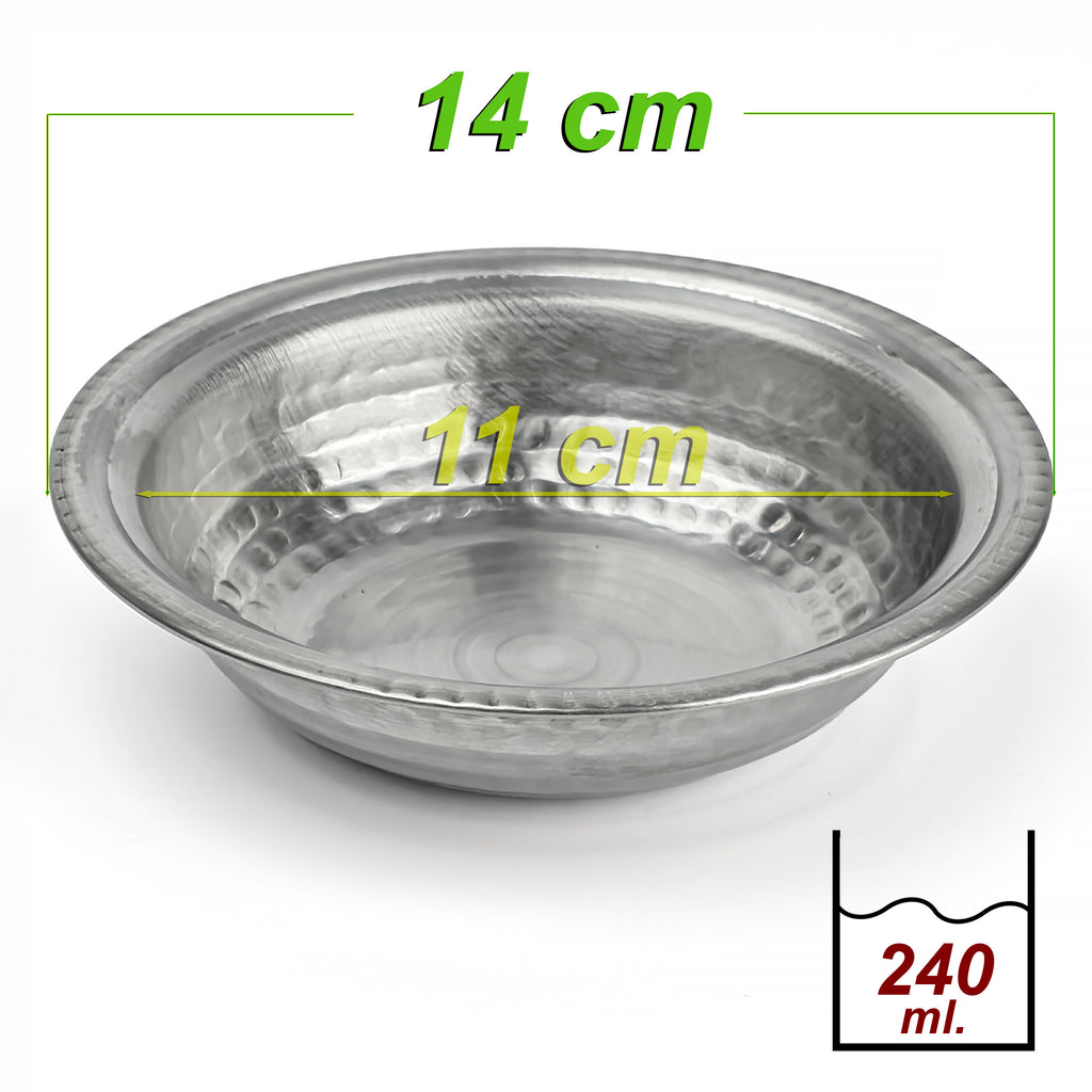 14 cm Krom Çelik Kahvaltılık ve Meze Kasesi 240 ml | Çerezlik, Sosluk, Sunum Kasesi -KASE1411