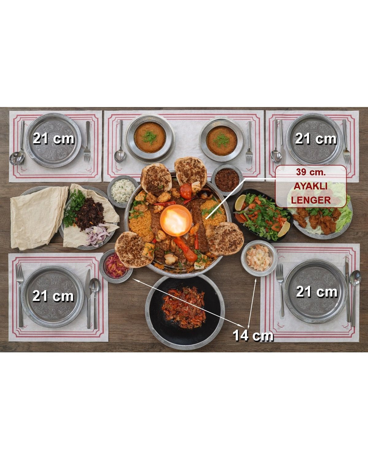 14 cm - Otantik Desenli Krom Çelik Meze ve Servis Tabağı - Binbir Trend