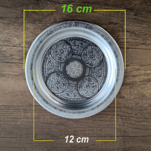 16 cm Paslanmaz Krom Çelik Meze Servis Tabağı - Restoran ve Ev Tipi - Binbir Trend