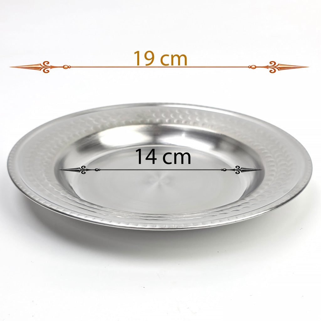 19 cm Paslanmaz Krom Çelik Tabak - Meze, Kahvaltı ve Sunum Tabağı (1 - 100 Adet Seçenekli) - Binbir Trend