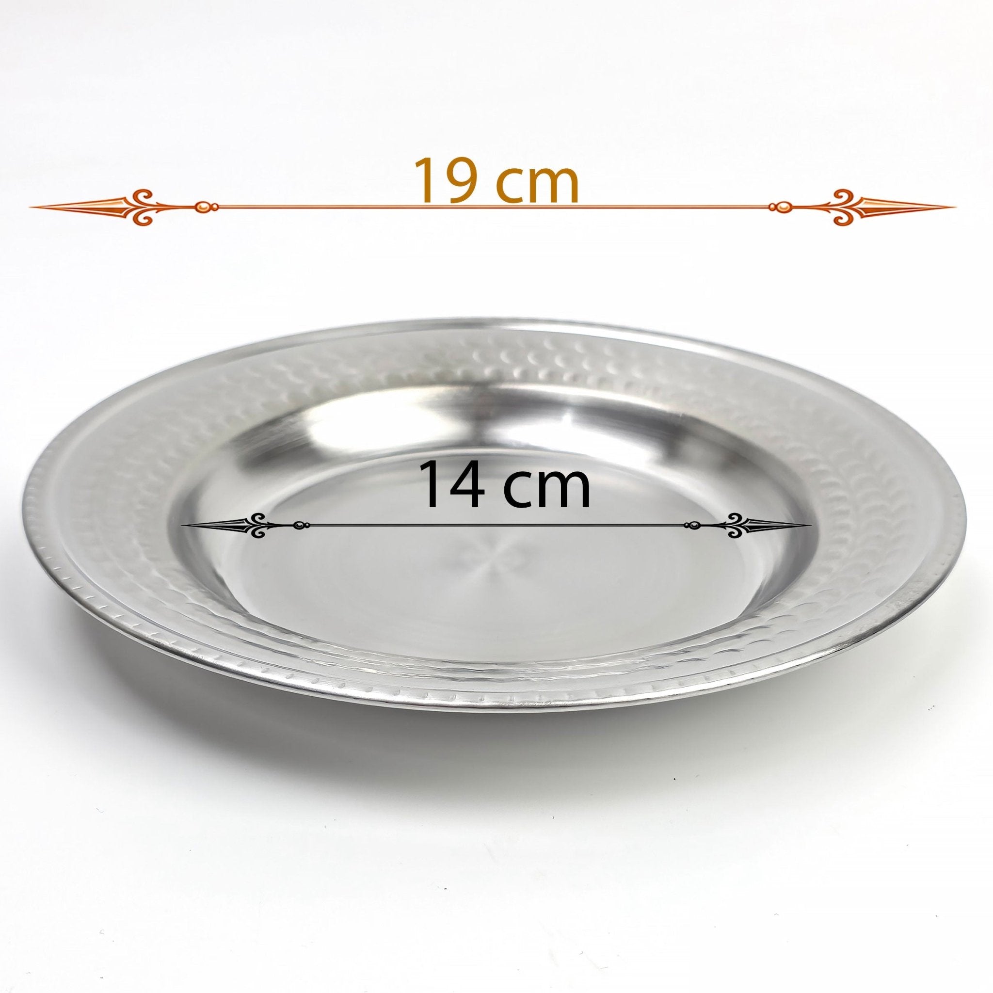 19 cm Paslanmaz Krom Çelik Tabak - Meze, Kahvaltı ve Sunum Tabağı (1 - 100 Adet Seçenekli) - Binbir Trend
