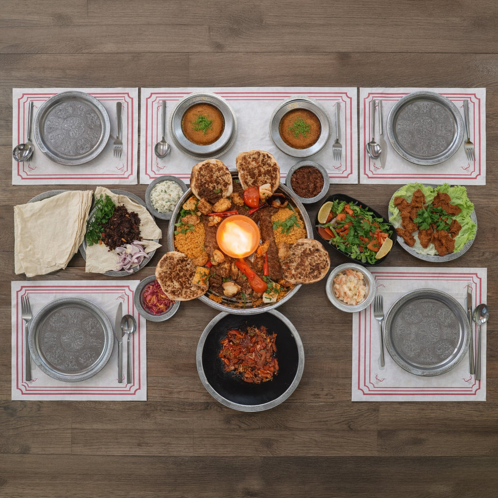21 cm - Otantik Desenli Krom Çelik Meze ve Servis Tabağı - Binbir Trend