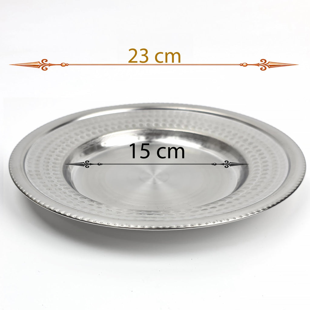 23 cm Derin Servis Tabağı - Paslanmaz Çelik Sunum Tabağı (1 - 4 - 6 - 12 - 30 - 100 Adet) - Binbir Trend