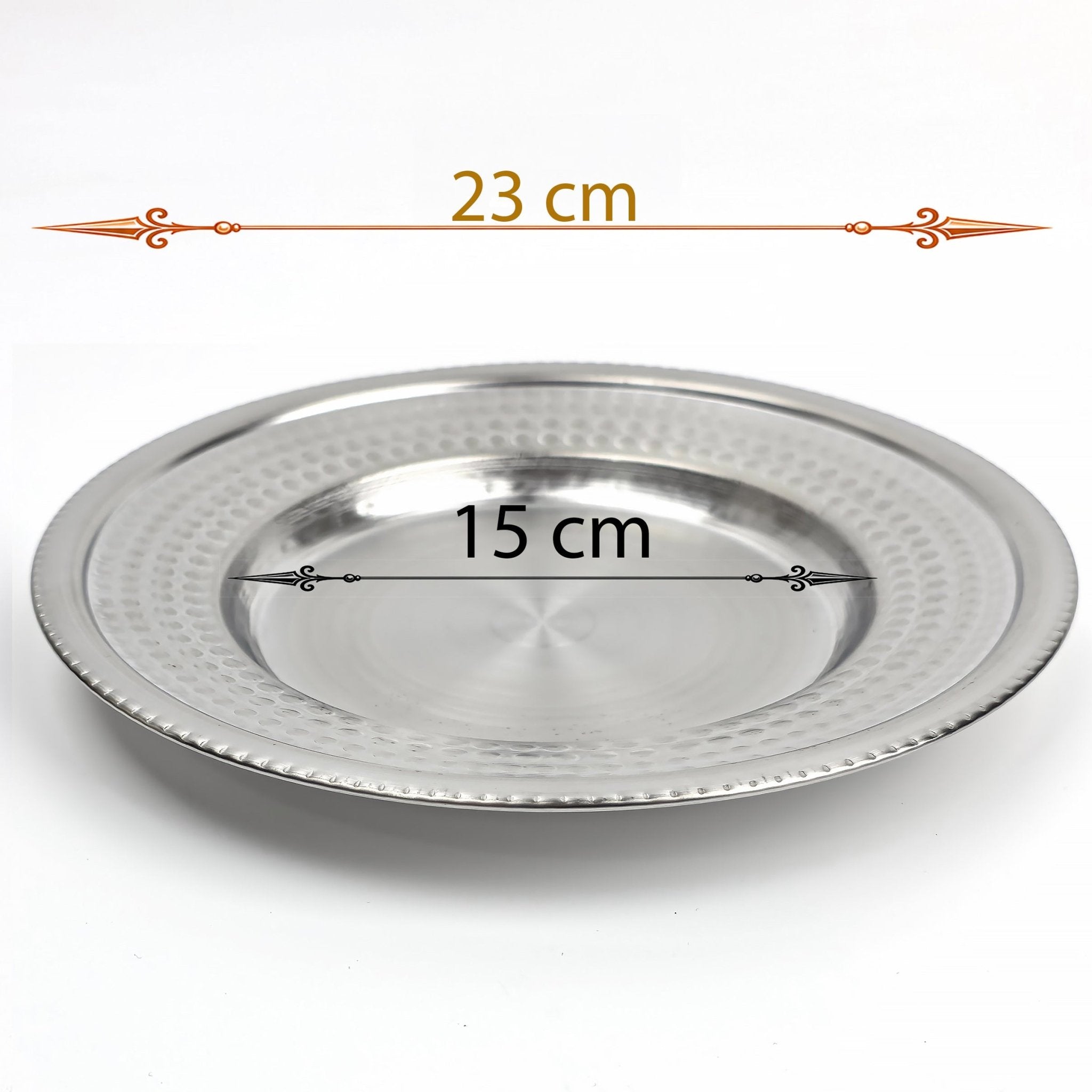 23 cm Derin Servis Tabağı - Paslanmaz Çelik Sunum Tabağı (1 - 4 - 6 - 12 - 30 - 100 Adet) - Binbir Trend