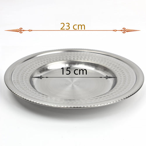 23 cm Derin Servis Tabağı - Paslanmaz Çelik Sunum Tabağı (1 - 4 - 6 - 12 - 30 - 100 Adet) - Binbir Trend
