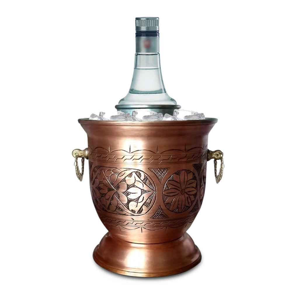 Eskitme Keski Işlemeli Bakır Ehli Keyf Rakı Şişelik