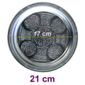 21 cm - Otantik Desenli Krom Çelik Meze ve Servis Tabağı