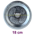 18 cm - Otantik Desenli Krom Çelik Meze ve Servis Tabağı