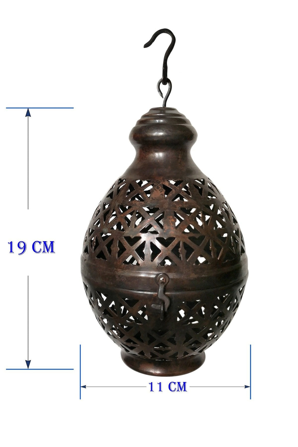 Antik Bakır Dekoratif Mum Feneri Şamdan Mumluk 19cm - Binbir Trend