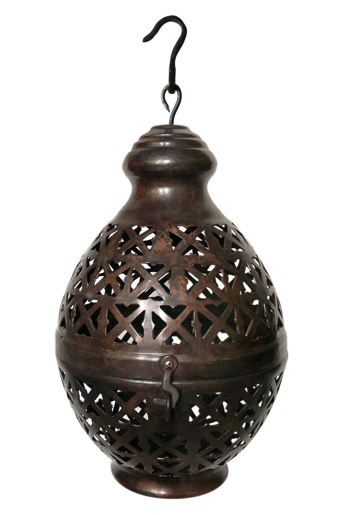 Antik Bakır Dekoratif Mum Feneri Şamdan Mumluk 19cm - Binbir Trend