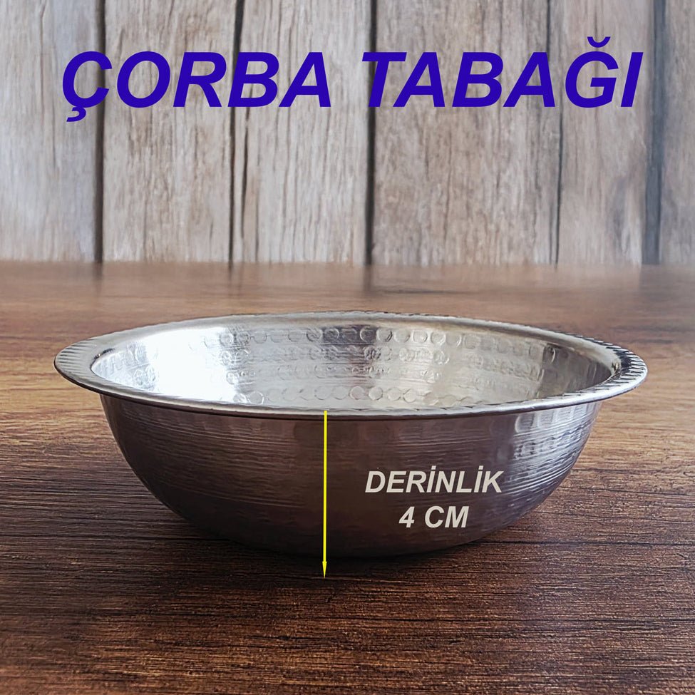 Çekic Dövme Desenli Çorba Kasesi ve Alt Tabak Takımı, Çorbalık Takımı 14cm - 17cm - Binbir Trend