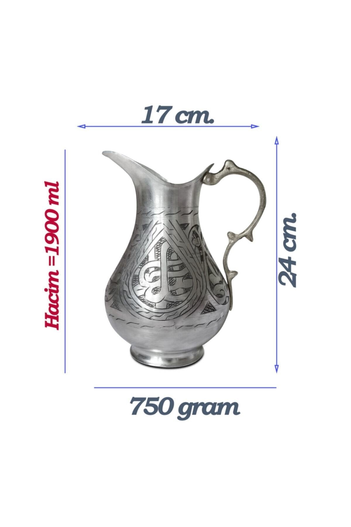El Yapmı Keski Işlemeli Eskitme Bakır Sürahi 1900 Ml - Binbir Trend