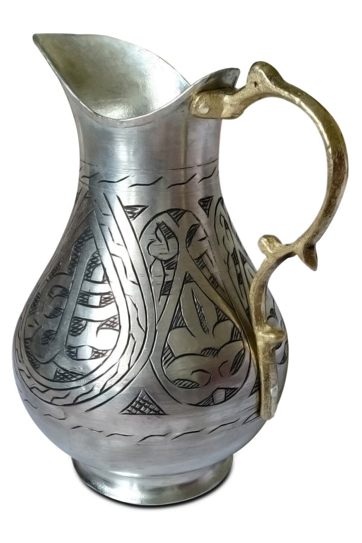 El Yapmı Keski Işlemeli Eskitme Bakır Sürahi 1900 Ml - Binbir Trend