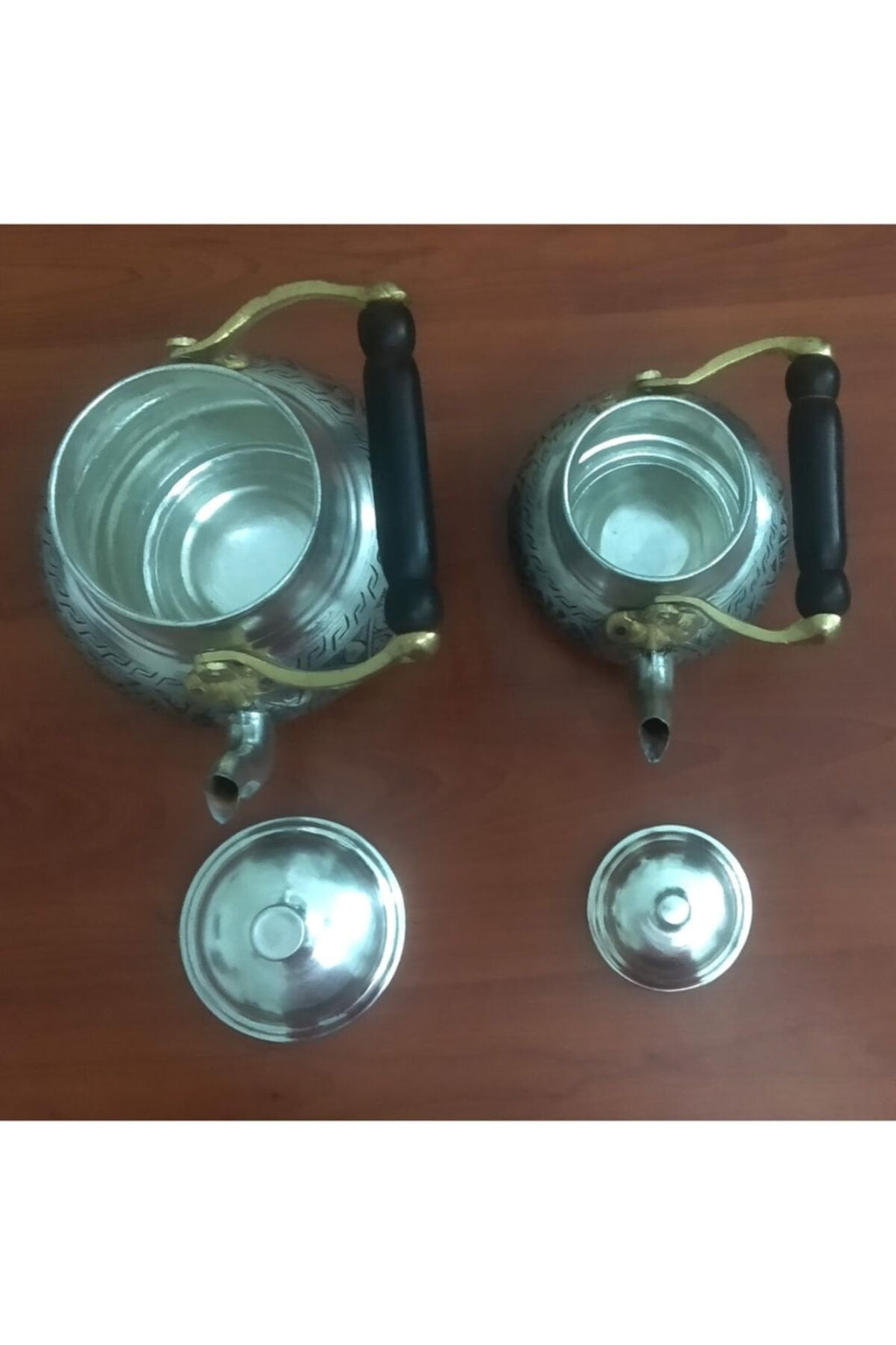 Eskitme Işlemeli Bakır Çaydanlık Takımı 2,7 Lt - Binbir Trend