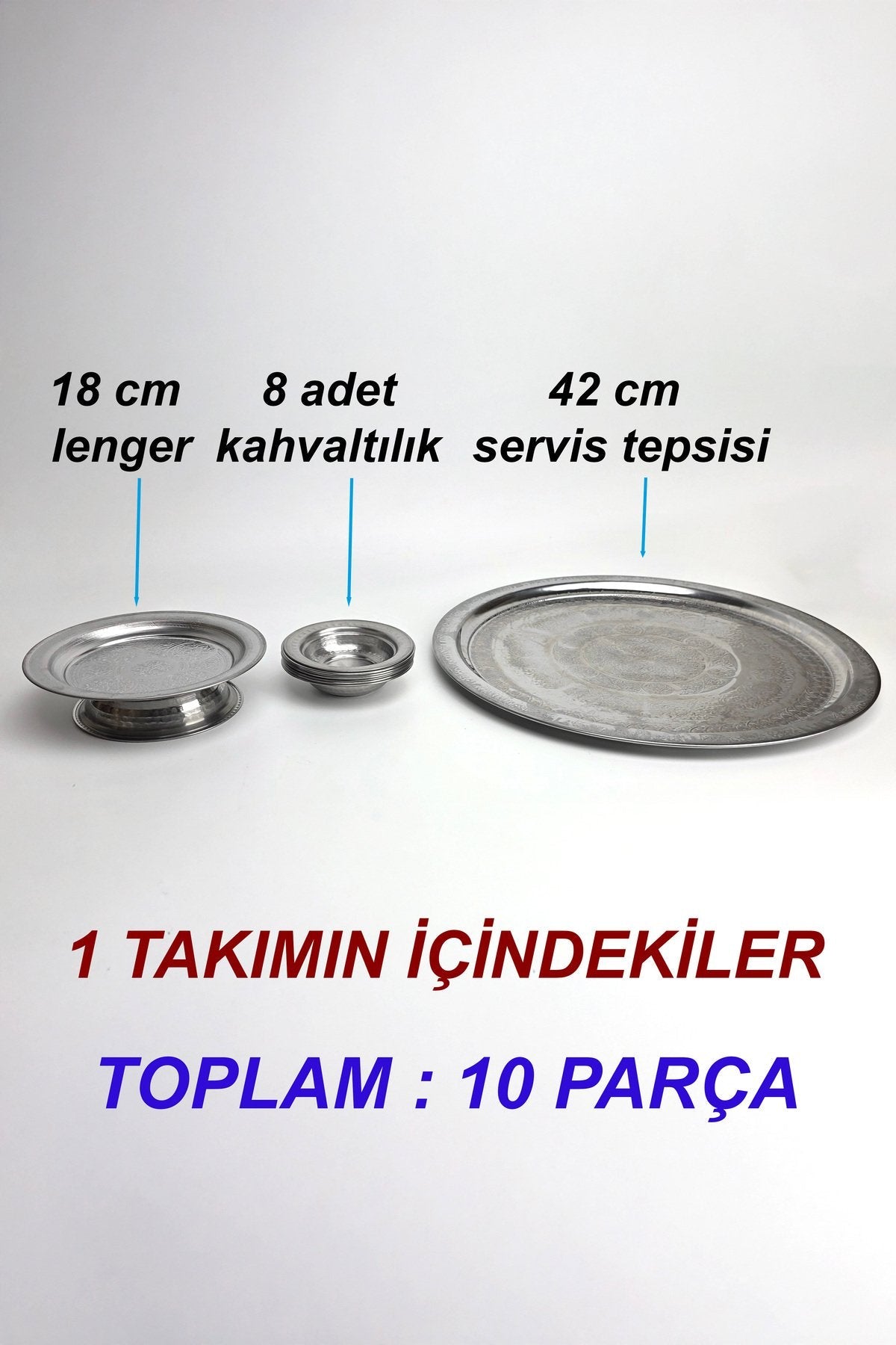 Krom Çelik 42 cm Serpme Kahvaltı Servis Takımı - Binbir Trend