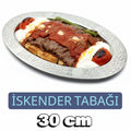 Oval Krom Çelik İskender ve Servis Tabağı – Otantik İşlemeli, 30 cm - Binbir Trend