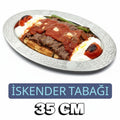Oval Krom Çelik İskender ve Servis Tabağı – Otantik İşlemeli, 35 cm - Binbir Trend