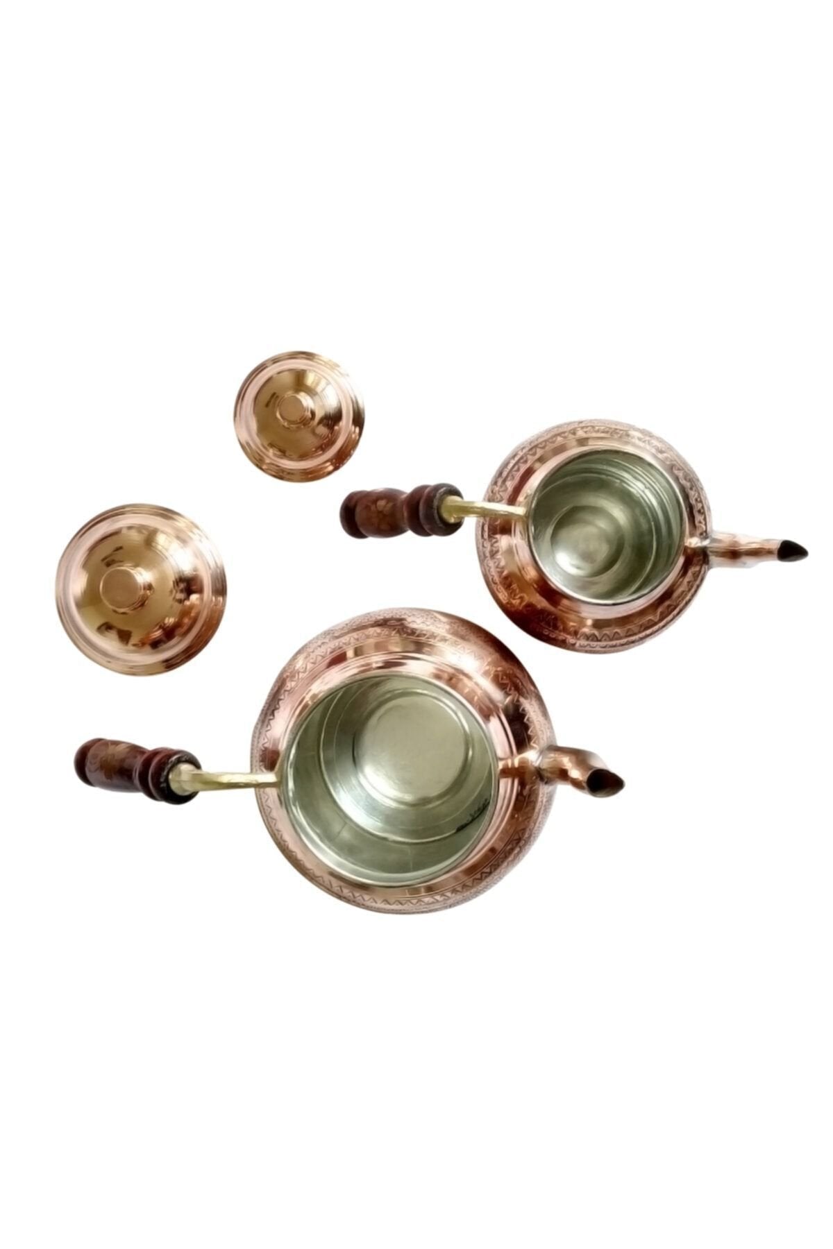 Petek Zımbalı Tepsili Ocaklı Bakır Çaydanlık 0,8 Mm. - Binbir Trend
