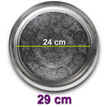 29 cm - Otantik Desenli Krom Çelik Meze ve Servis Tabağı, Salata Tabağı