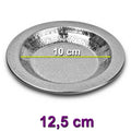 12.5 cm Otantik Desenli Paslanmaz Krom Çelik Hurma Tabağı, Zeytin, İftariyelik Tabağı