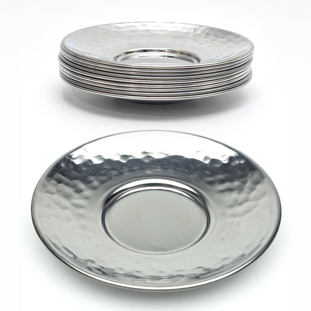 Paslanmaz Çelik Çekiç Dövmeli Çay Tabağı 10 cm – 6 / 12 / 50 / 100’lü Set Seçenekleri