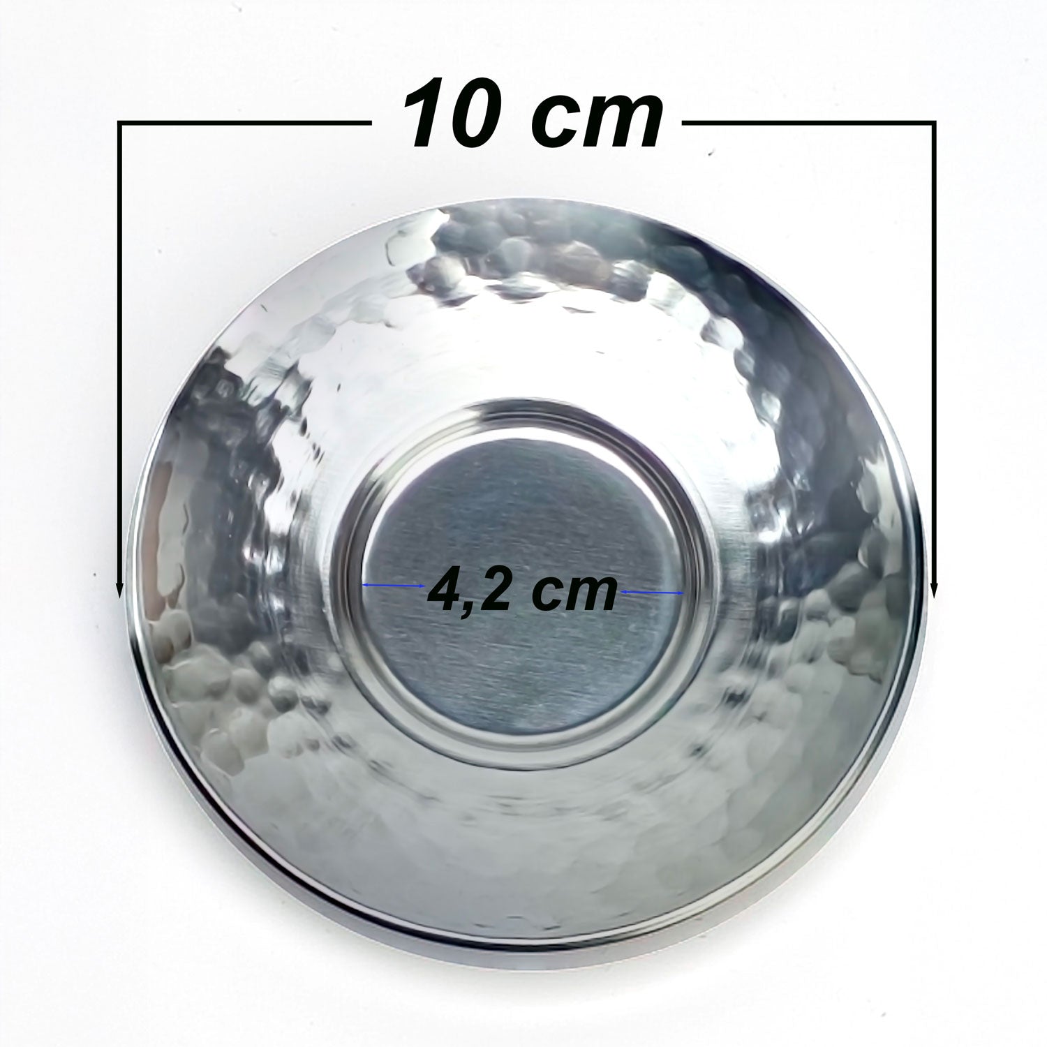 Paslanmaz Çelik Çekiç Dövmeli Çay Tabağı 10 cm – 6 / 12 / 50 / 100’lü Set Seçenekleri