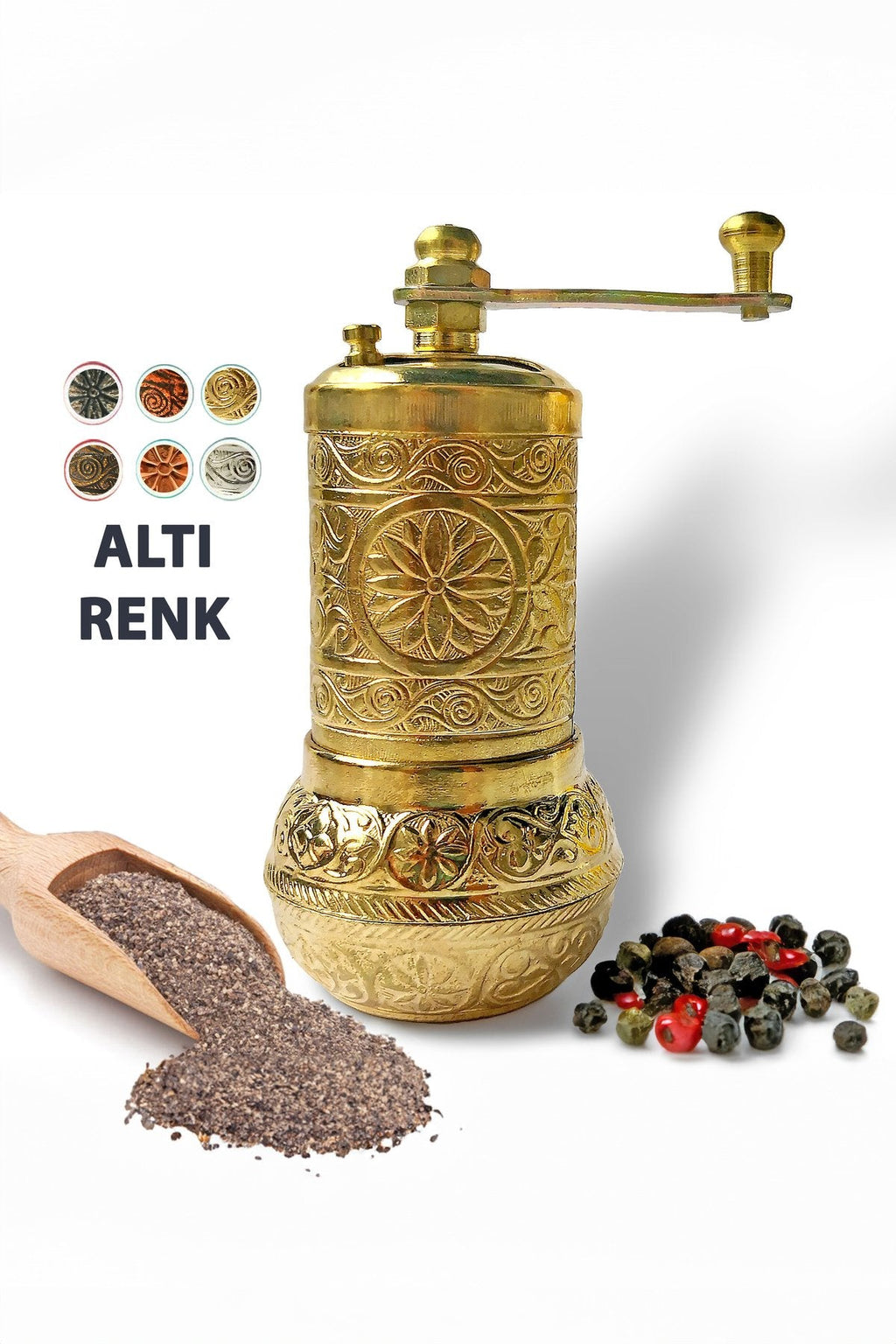 Zamak Döküm Mini Biber Değirmeni, Baharat Değirmeni (6 Renk) - Binbir Trend